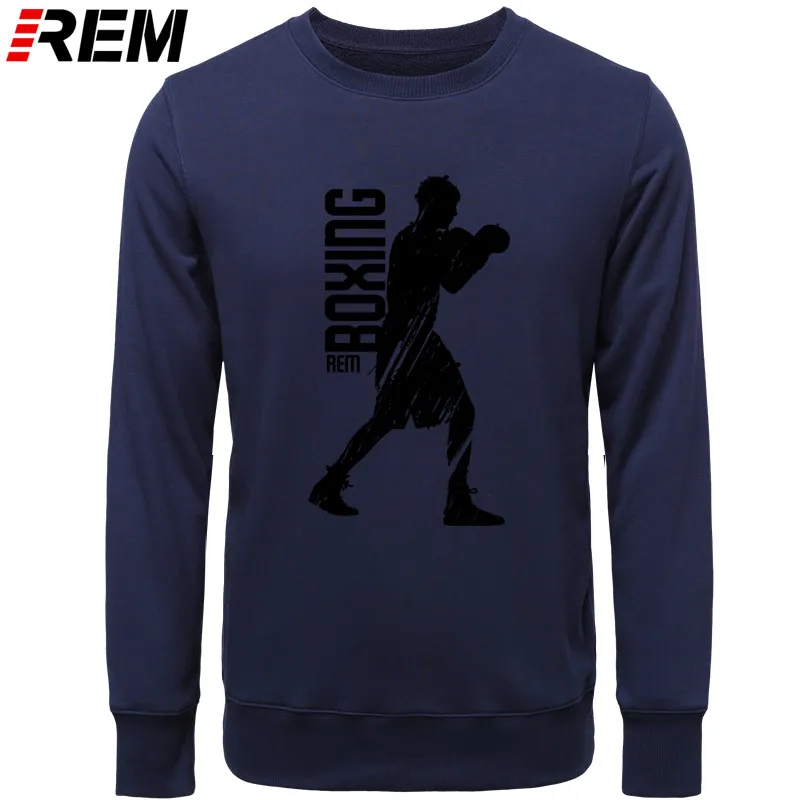 NAVY BLACK Высокое Качество Забавные толстовки мужские лучшие Boxinger толстовки Рокки с длинным рукавом для взрослых топы толстовки, свитшоты - Цвет: NAVY BLACK