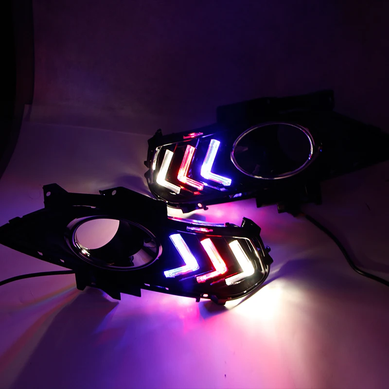 Светодиодные дневные ходовые огни 2 шт. противотуманные фары с отверстием для Ford