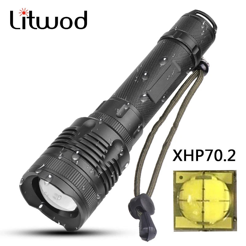 Z30Litwod + P78 Новое поступление оригинальный CREE XHP70.2 32 w Мощный зум объектив