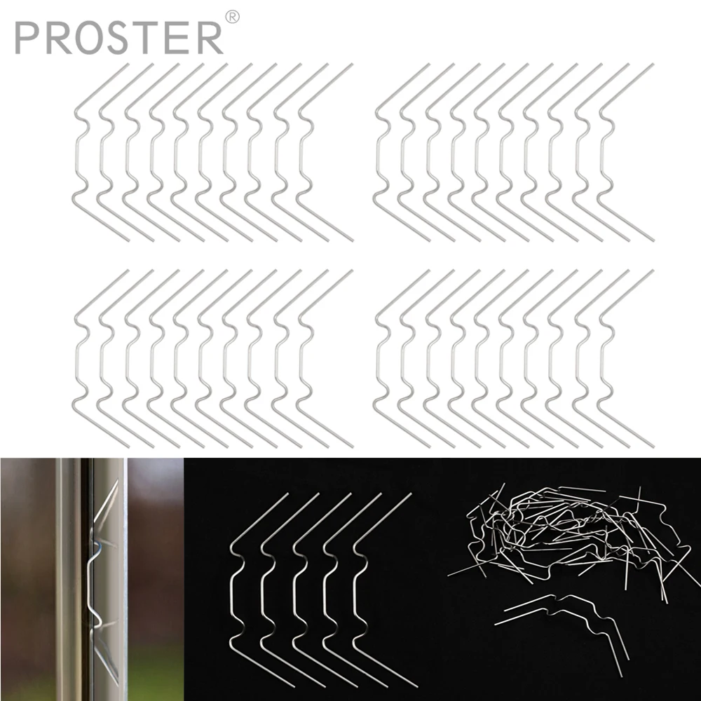 

PROSTER 50Pcs Galvanized Steel Spring Wire Glazing Clips Strong Holding Clamps Not Easy to Deform Fittings for Greenhouse