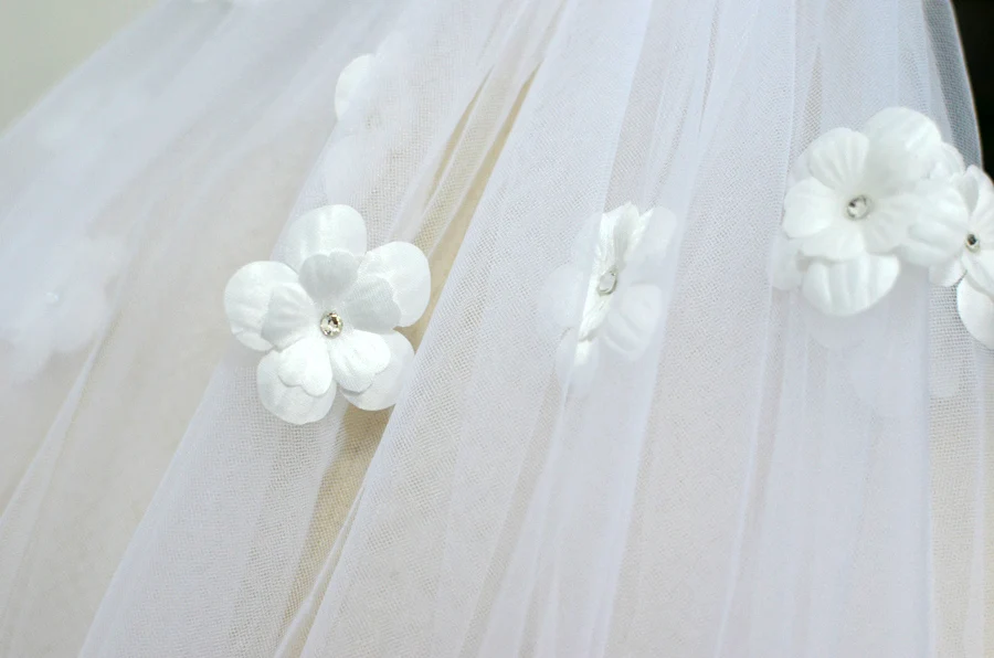 Белый цвет слоновой кости 2 слоя новинка длина по талии красивая аппликация