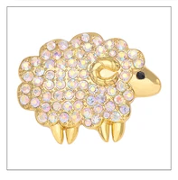 new rhinestone brooch vintage cute broche strass mujer beautiful crystal sheep brooch animal broche lapel pin jewellery x1574