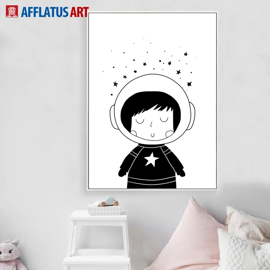 Мальчик медведь стены искусства печати холст живопись скандинавские плакаты и