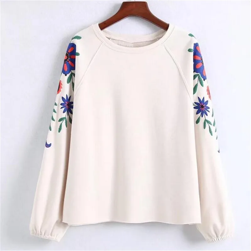 harajuku kpop floral sweatshirt women hoodies fashion white oversized hoodie pullover girl moletom feminino | Женская одежда