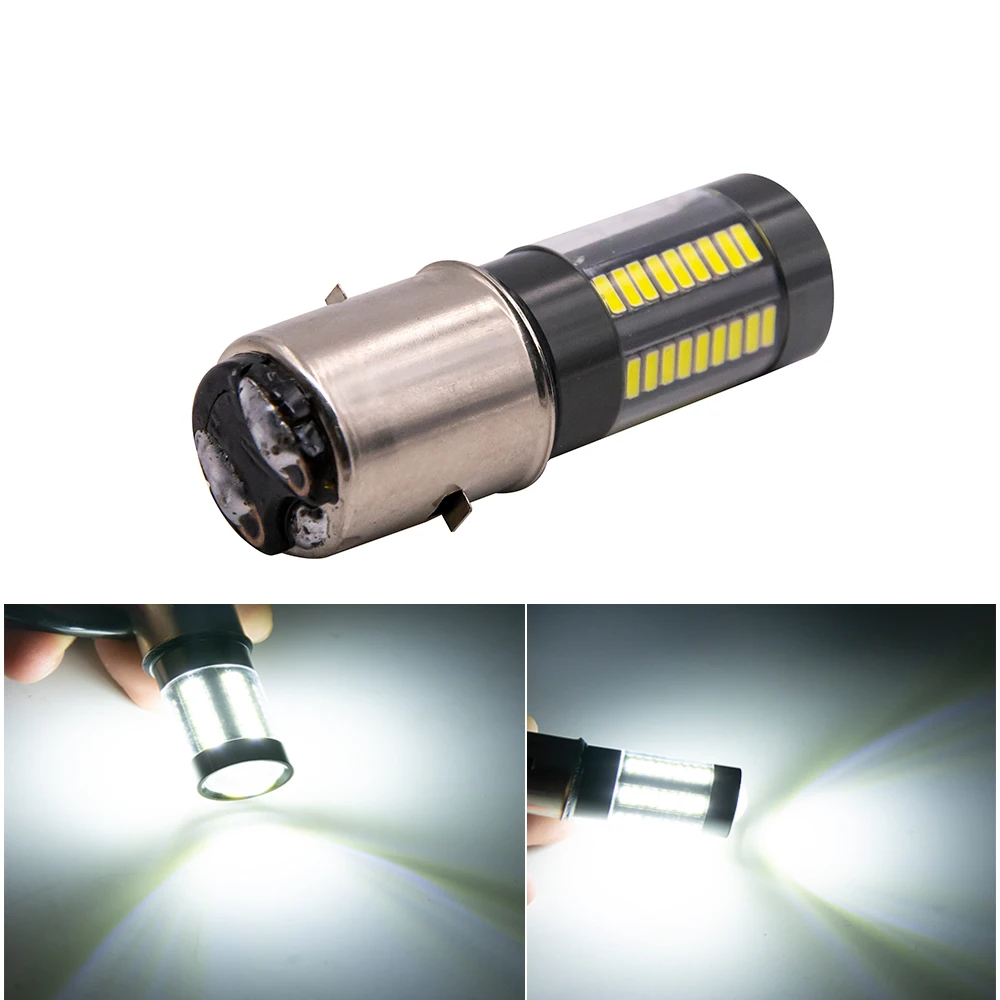 1 шт. H6 BA20D H6M P15D 4014 66SMD Светодиодные белые лампочки для мотоцикла фары скутера