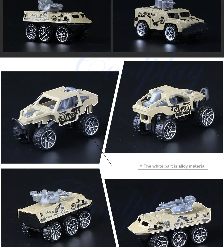 6 шт. 1: 64 Масштаб Мини литые под давлением игрушечные транспортные средства раздвижные Автомобили Модель металлическая военная модель из сплава автомобили Танк транспортные средства для детей}