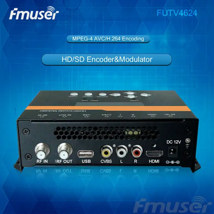 FMUSER FUTV4624 DVB-T MPEG-4 AVC/H.264 SD/HD энкодер модулятор | Электроника