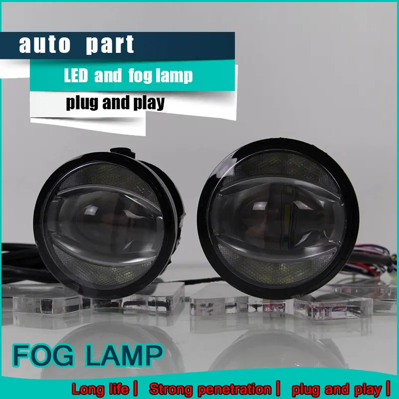 

Car Styling Daytime Running Light for Renault KWID LED Fog Light Auto Angel Eye Fog Lamp LED DRL High&Low Beam Fast Shipping