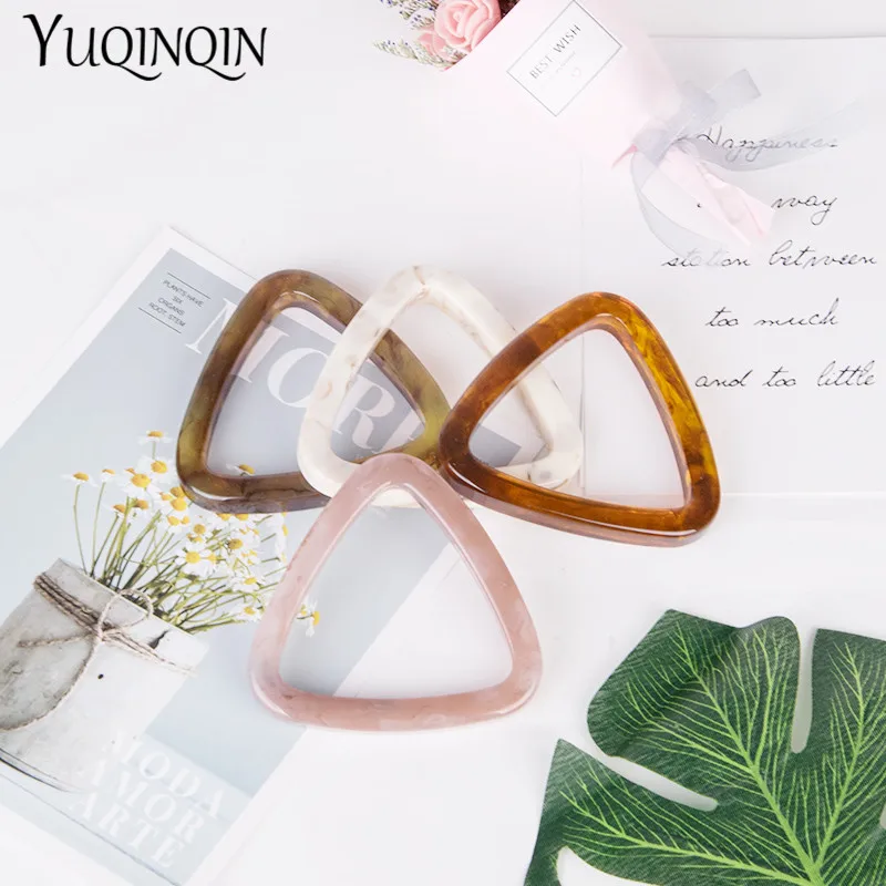 Trendy Fashion Resin Cuff Women Bracelet and Bangles Indian Mix Color Acrylic Triangle Geometric Bangle For Girl Elegant Jewelry | Украшения