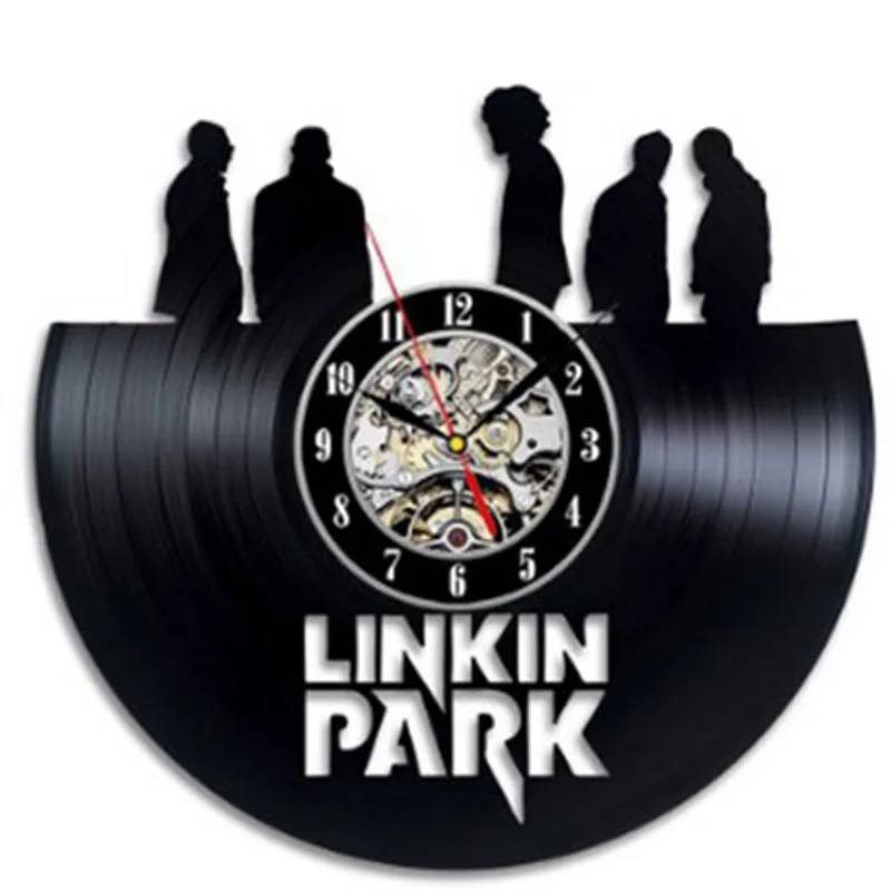 Linkin Park Виниловая пластинка настенные часы современный дизайн музыкальная тема рок-группа 3D Декоративные часы из винила настенные часы домашний декор 12"
