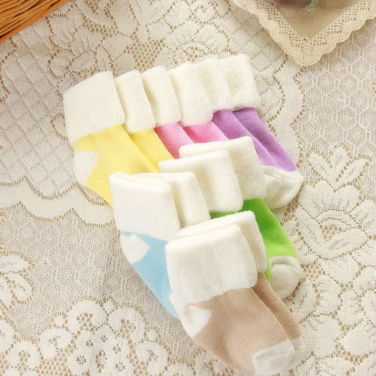 На возраст от 0 до 2 лет Детские носки из хлопка однотонноные цвета на весну и