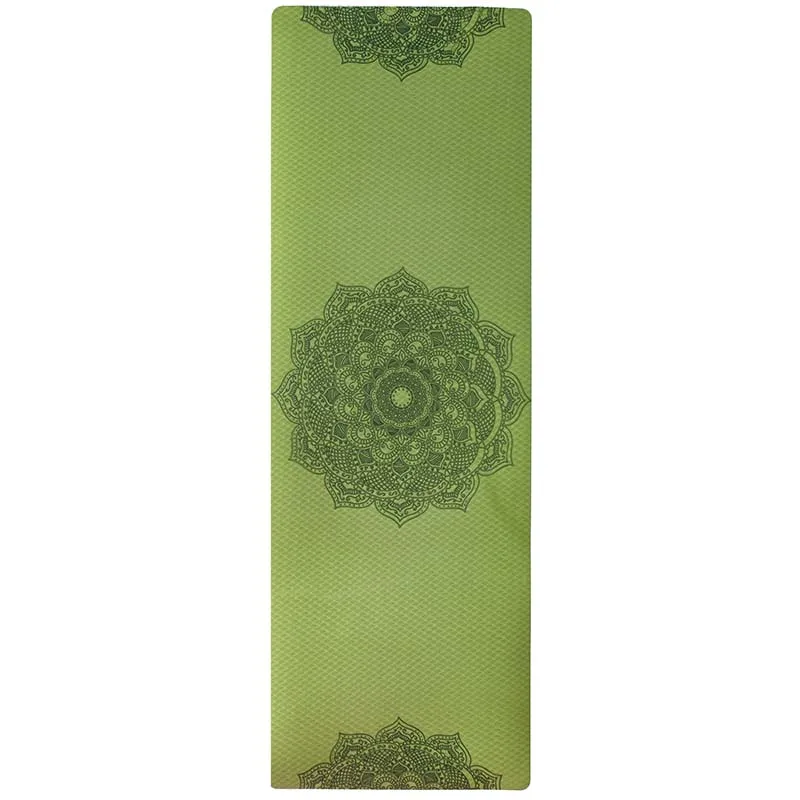 green-big mandala 6 мм TPE Нескользящие коврики для йоги для фитнеса безвкусный пилатес тренажерный зал упражнения Спорт - Цвет: green-big mandala