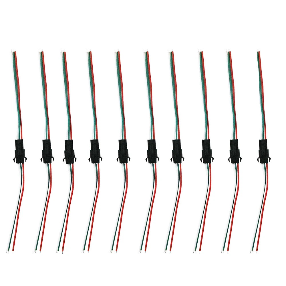 20 пар 3 Pin JST SM led коннекторы для WS2812B WS2811 WS2812 LED rgb лента Женский Мужской с проводом