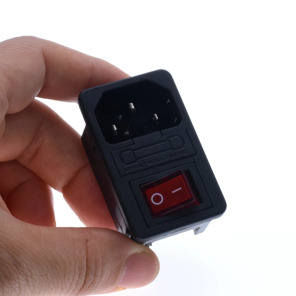 Клавишный Выключатель питания 3 контакта IEC320 C14 Входная мощность фоторазъем с