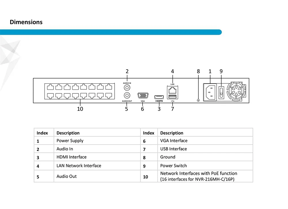В Hikvision-HiLook OEM NVR-216MH-C/16 P 16 CH POE NVR 16 Channel H.265 видеонаблюдение 4K сетевой видеорегистратор