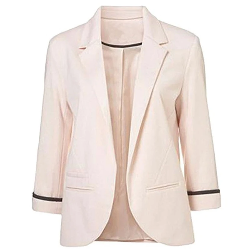 

Office Ladies Candy Color Three Quarter Sleeve Women Blazer Suit Coat Jacket Casual Slim Suit Basic Jacket Outwear Female