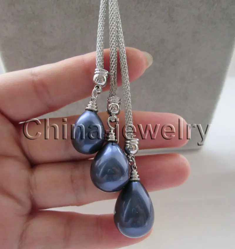 Горячая продажа Бесплатная доставка ****** красивый 24 &quot3 бисера 15-18-20мм темно-синий