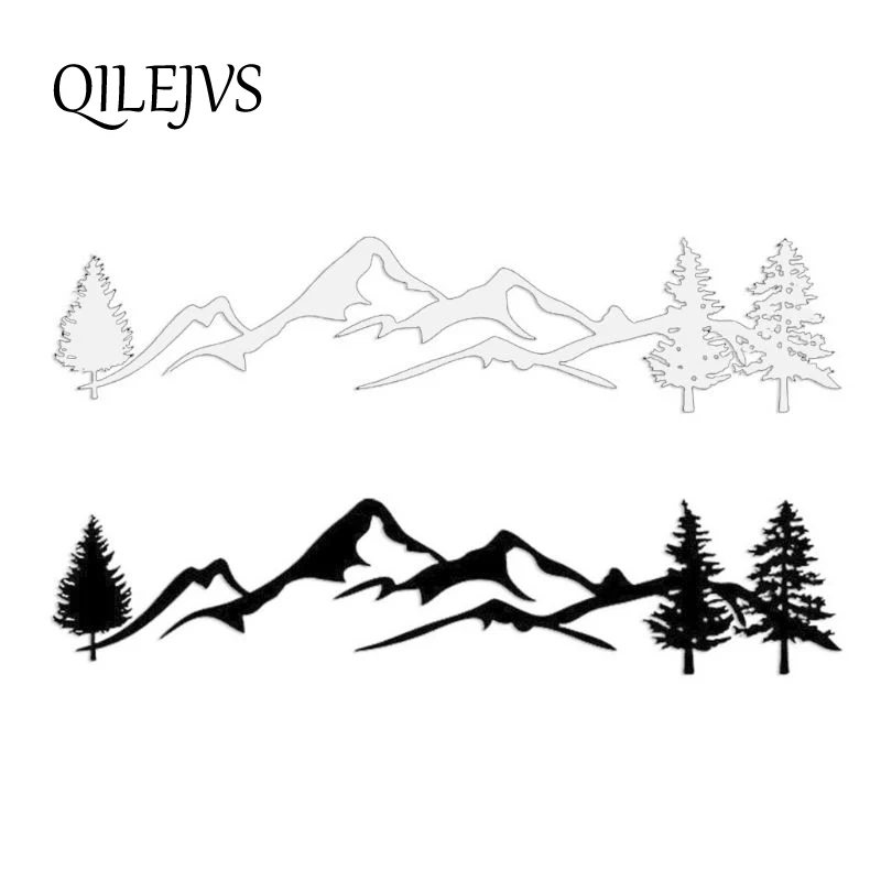 For SUV RV Camper Offroad 1pc 100cm Black/White Tree Mountain Car Decor PET Reflective Forest Sticker Decal | Автомобили и