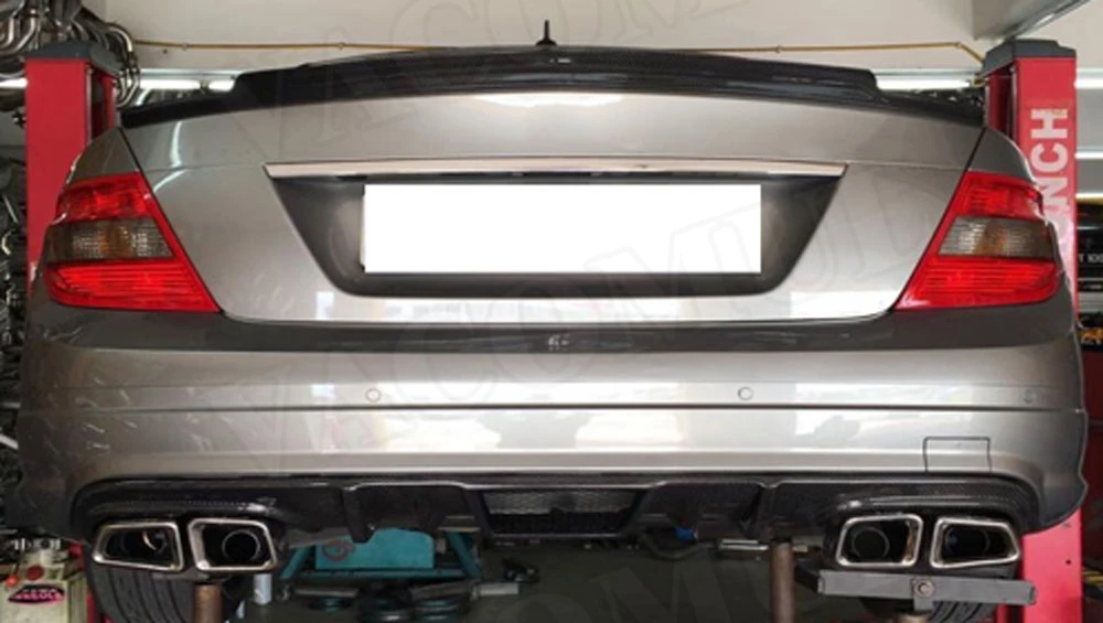 W204 C63 углеродного волокна задний диффузор губ спойлер для Mercedes Benz C Class W204 C63 AMG 2008 2009 2010 2011 V Стиль бампер