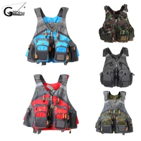 gaining strap fishing vest adjustable men and women multi pocket swimming life jacket for fly fishing and outdoor activities