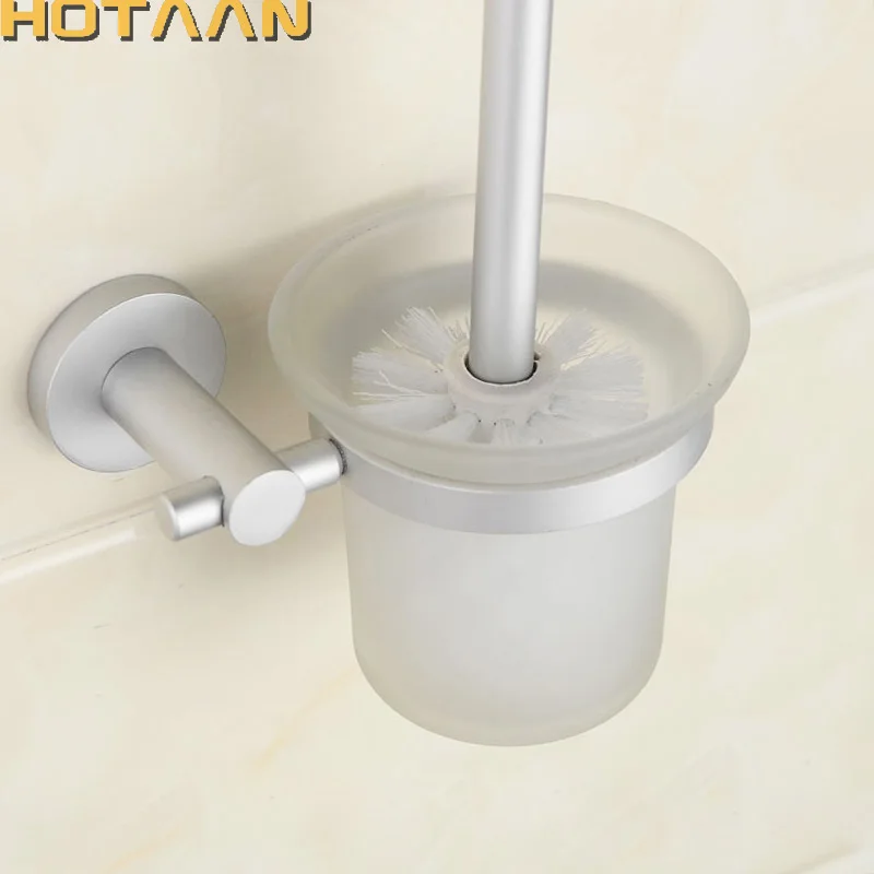 

Бесплатная доставка настенный держатель для туалетной щетки, алюминиевая конструкция основания, стекло чашки аксессуары для ванной комнат...