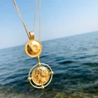 Винтажное Золотистое Ожерелье с монетницей, длинная цепочка, двухслойная подвеска, женское колье-чокер