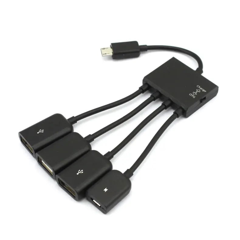 OTG кабель для передачи данных с USB питанием клавиатуры телефона мыши и U дискового