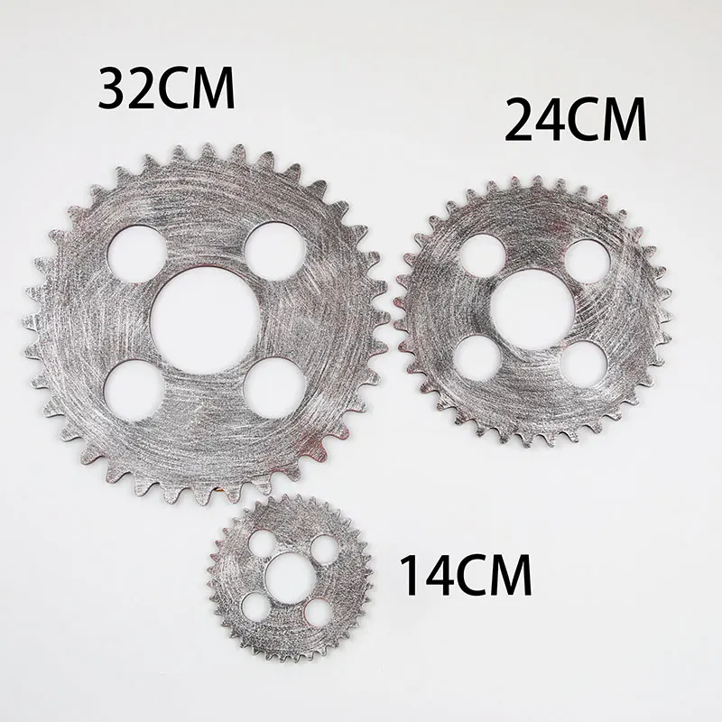 1pc Wall Art Vintage Industrial Wooden Gear Chic Home Decor Bar Gear Decor Creative Wall Decoration Background Decoration