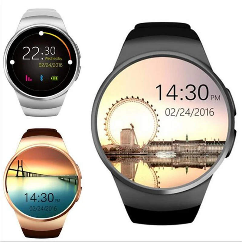 KW18 Bluetooth Смарт часы полный экран MTK2502C 240*240 1 3 дюймов Поддержка SIM TF карты Smartwatch