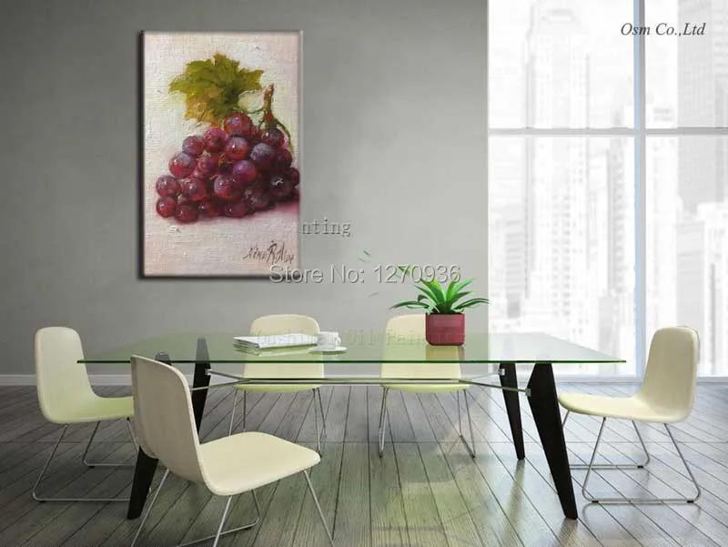 Ручная роспись натюрморт картина маслом на холсте красный виноград живопись для