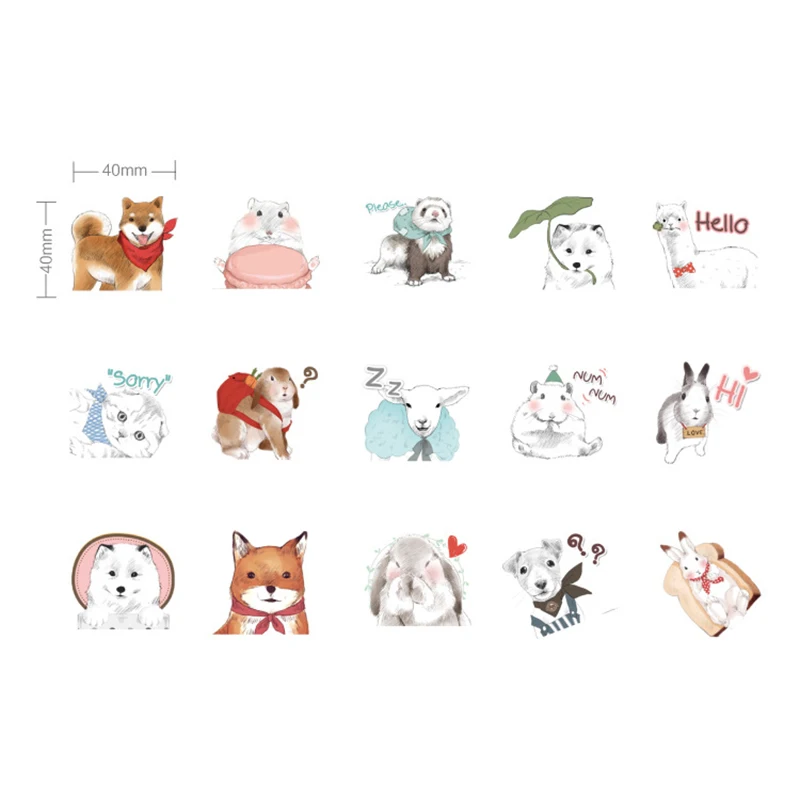 45 шт. милые животные канцелярские Стикеры s Kawaii Cat наклейки Alpaca пуля бумага для журнала Стикеры для малыша DIY Скрапбукинг ежедневник, альбомы