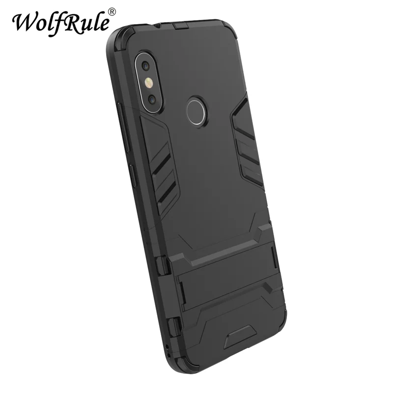Чехол wolfrole для Xiaomi Redmi 6 Pro резиновый + жесткий пластиковый чехол с подставкой Fundas Mi