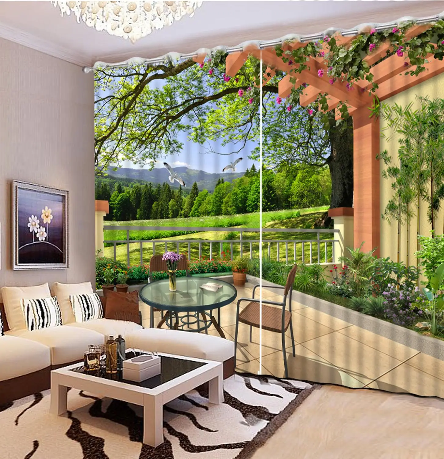 Солнечный пейзаж занавески для гостиной кухни 3d спальни оконные шторы красивое