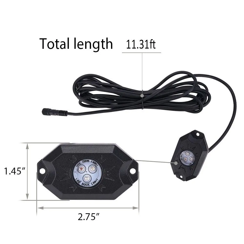 RGB LED Rock Light s с обновленным контроллером APP функцией таймера музыкальным режимом