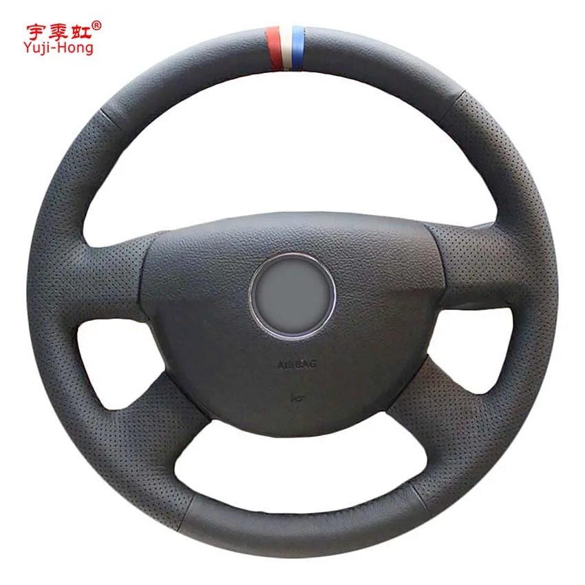 Yuji-Hong Artificial Leather Car Steering Wheel Covers Case for Volkswagen VW Passat B6 Hand-stitched Micro fiber Cover