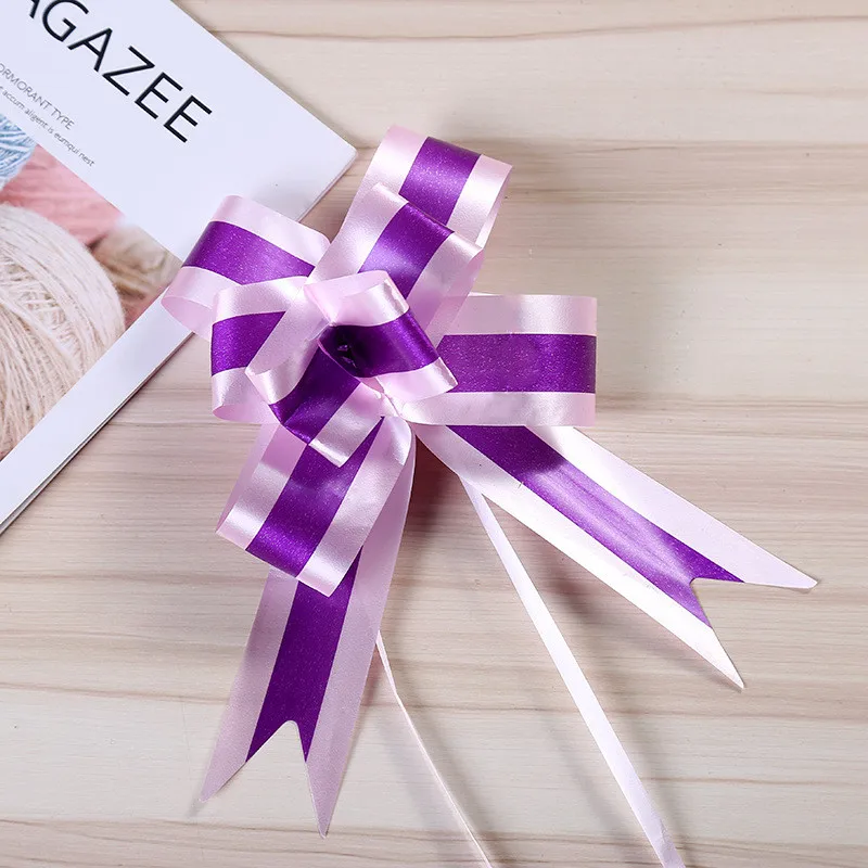 purple pink 10 шт./лот, 4,5 см х 73 см, Подарочные ленты, рождественский подарок, обертка, украшение для свадебного автомобиля, декор для дня рождения, вечеринки, принадлежности для Святого Валентина - Цвет: purple pink
