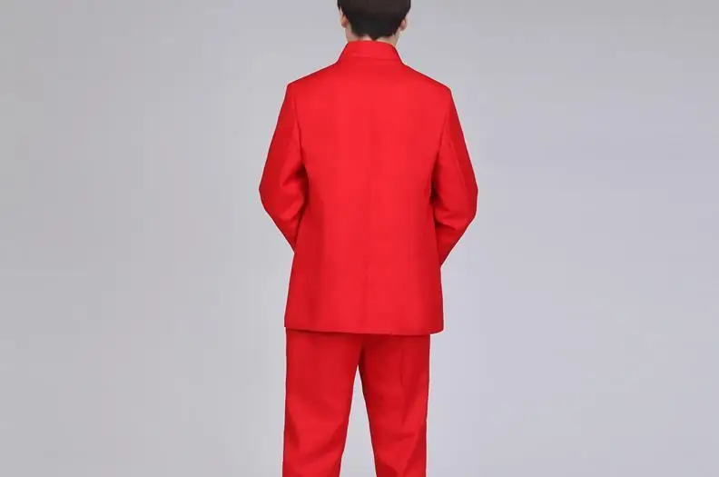 Мужская вышитая традиционная китайская свадебная одежда красные сценические