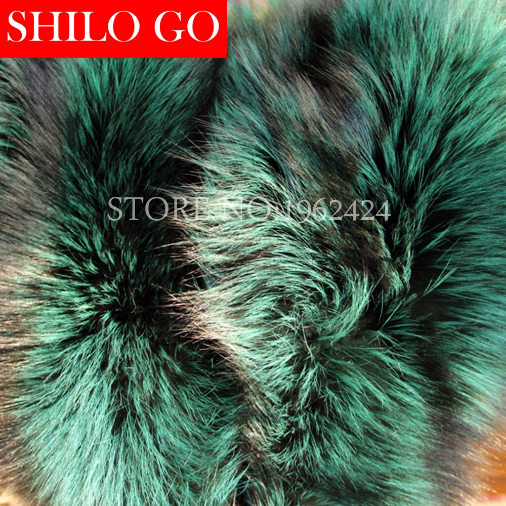 

Free Shipping 2020 Fashion New High-quality Women's Winter Fashion Models Milan Silver-green Fox Hit The Color Fur Shawl