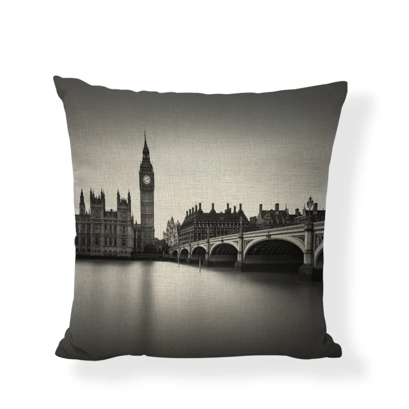 Дизайнерские уникальные Чехлы для подушек с лондонским пейзажем Биг-Бен церкви