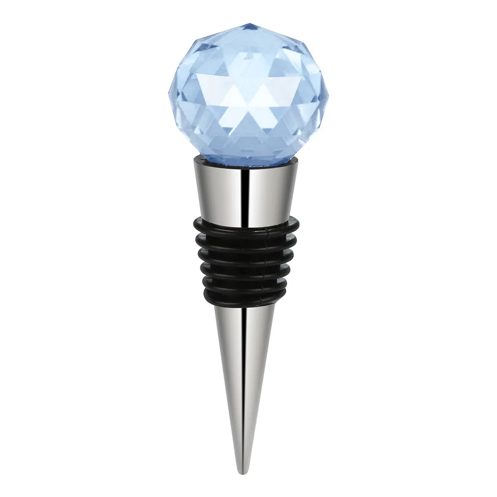 light blue 30 мм Алмазный кристалл нержавеющая сталь Пробка для шампанского сверкающая пробка для бутылки вина уплотнитель удобная барная посуда пробка для вина - Цвет: light blue