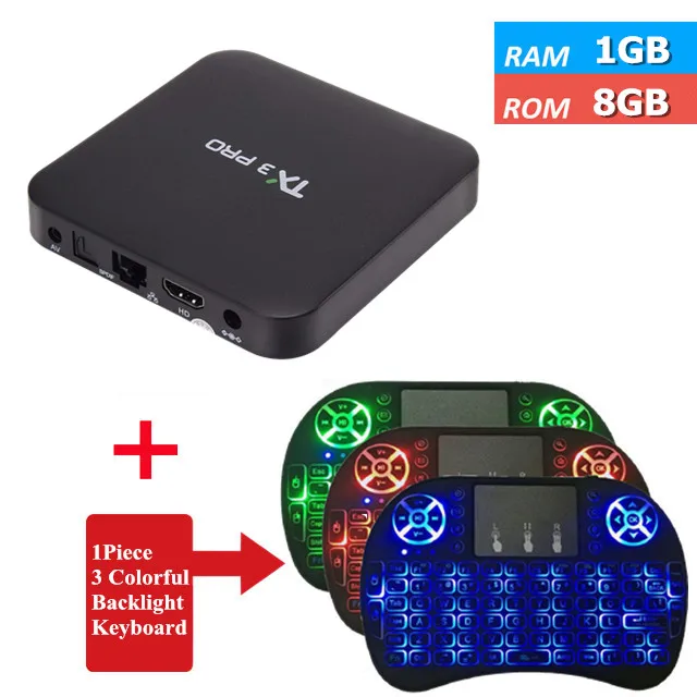 TX3 PRO Android 7,1 1 ГБ 8 ГБ Amlogic S905W VP9 HDR 4K H.265 ТВ коробка 2,4G, Wi-Fi, 100M LAN Smart Декодер каналов кабельного телевидения компьютерной приставки к телевизору - Цвет: add I8 Backlight