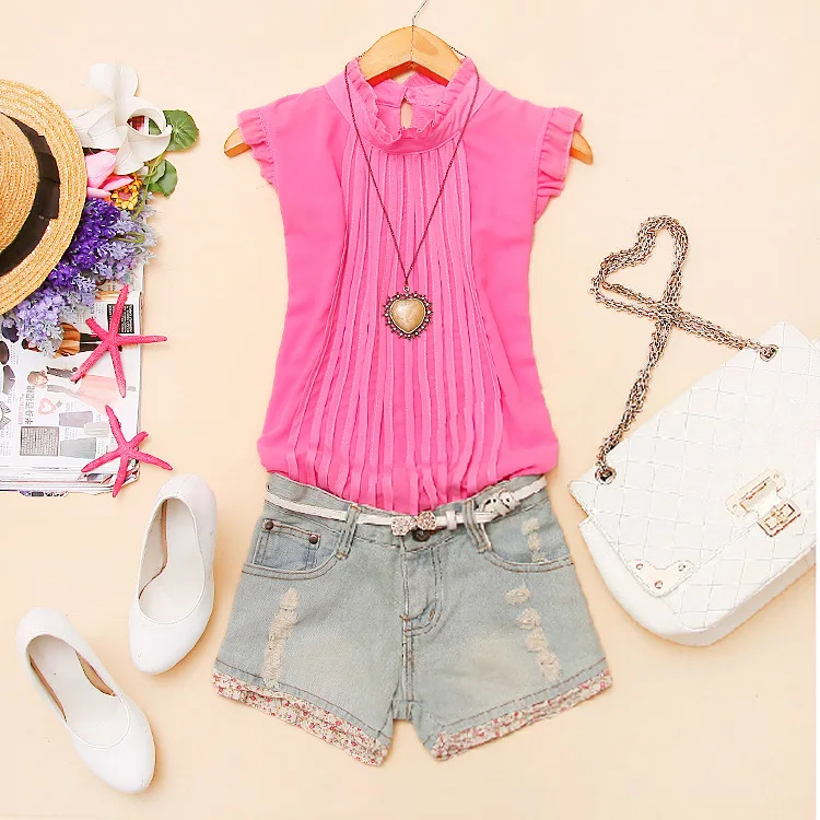 2019 Summer WomensTops and Blouses Sexy Sleeveless Chiffon Woman Shirts Plus Size Short Camisa Feminina Blusas Roupa |