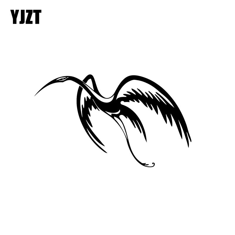 

YJZT 18CM*10.7CM Heron Bird In Flight Fashion Car Sticker Decor Decal Graphical Vinyl Black/Silver C11-1187