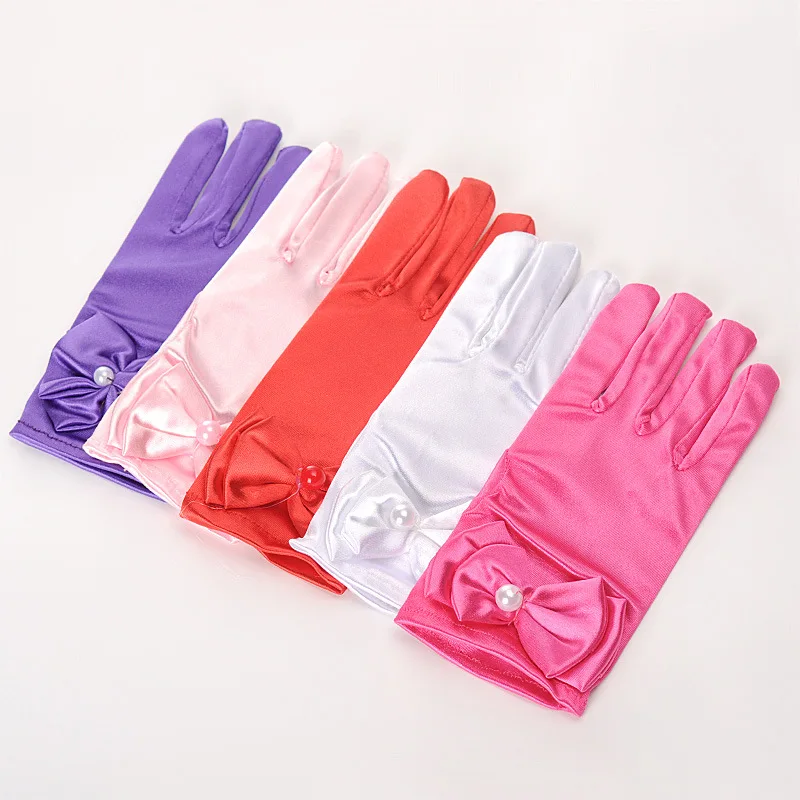 Детские перчатки платья спандекс автомобильные бант свадебные цветочные