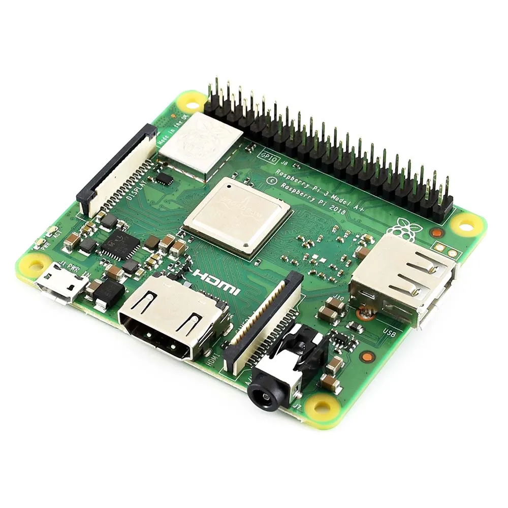 Модель Raspberry Pi 3 A + с большинством улучшений как 3B меньшим форм коэффициентом и