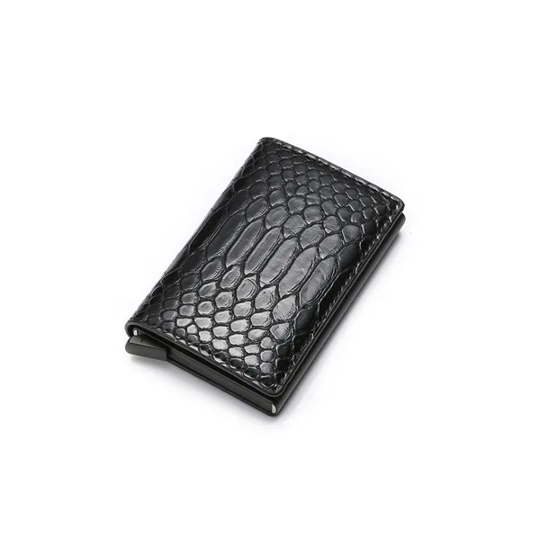 ZF001 Black ZOVYVOL, новинка, RFID ID держатель для карт, бизнес держатель для карт, карта из искусственной кожи, высокое качество, чемодан, кошелек для карт, алюминиевая коробка, тонкий мини - Цвет: ZF001 Black