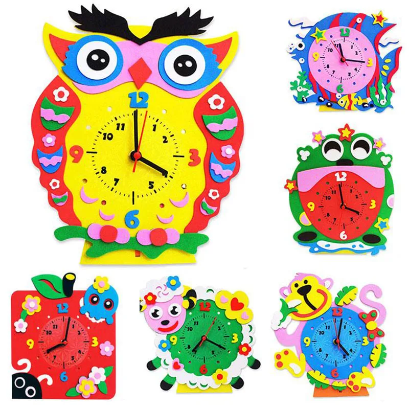 Детские игрушки с мультяшными животными из ЭВА/Детские часы календарем и