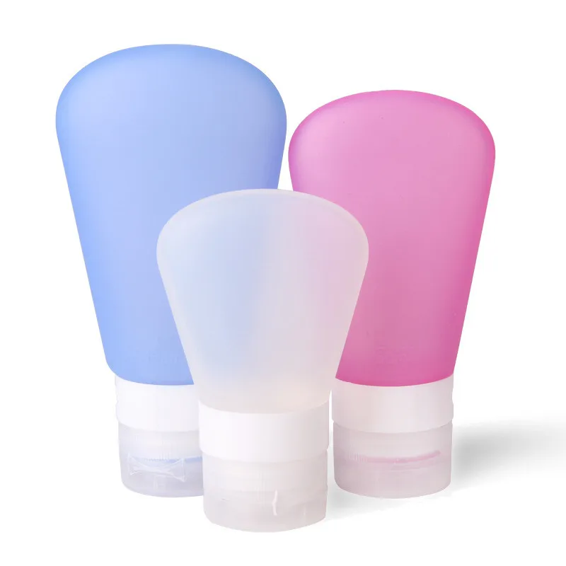 

3Pcs/Set Refillable Bottles Travel Silicone Skin Care Lotion Shampoo Gel Squeeze Bottle 37/60/89ml Tube Containers Squeeze Kits