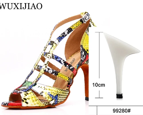 Yellow heel 10cm WUXIJIAO; Обувь для бальных танцев; женская обувь; zapatos de mujer; обувь для латинских танцев; обувь для сальсы; chaussure femme - Цвет: Yellow heel 10cm