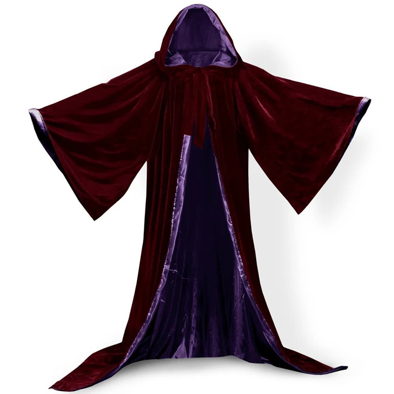 Long Sleeve Velvet Halloween Hooded Cloaks Winter Bridal Capes Warm Christmas Floor Length Wedding shawl cloak Wrap | Свадьбы и